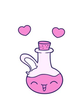 dönen kalpler çizgi film karakteri zeytinyağı şişesinin animasyonu