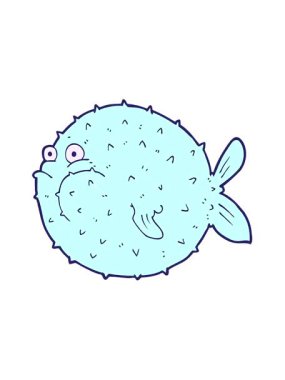 Çizgi film kirpi balığının titreşimli hareketi