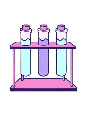Bir bilim test tüpünün karikatürünün titreyen hareketli animasyonu