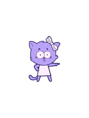 Çizgi film kedisinin eğlenceli tasarımının satış animasyonu