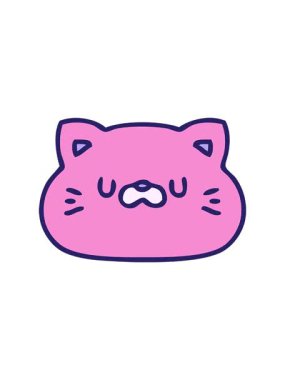 Tatlı bir kedi suratının çizgi filminin dönen hareketli animasyonu