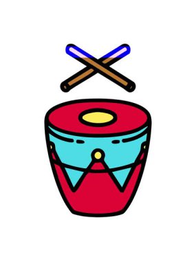 Geleneksel Brezilya davul perküsyon aletinin animasyonunu çalıştır