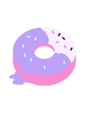 Lezzetli bir buzlu çöreğin düz renk çiziminin hareketli canlandırması