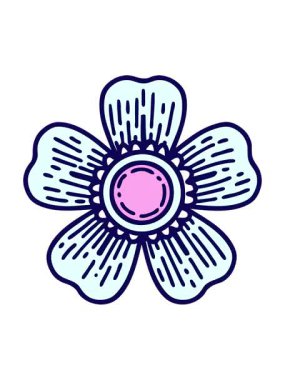 Bir dövme stili dekoratif çiçeğin canlandırmasının neon ışık efekti