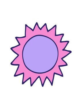 Çizgi film güneş tasarımının parlak ışık efekti