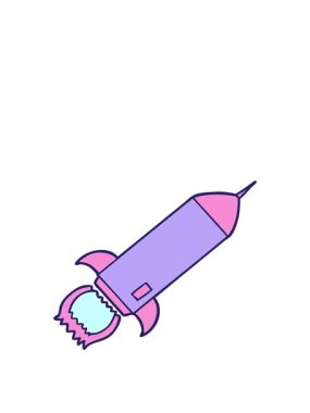 Çizgi film roket çizgi filminin animasyonunu genişletiyorum