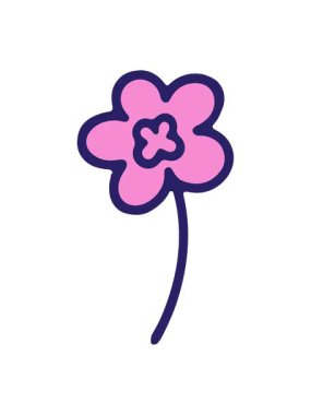 Basit çiçek karikatürünün canlandırmasını renklendir