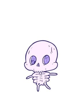 Çizgi film iskeletinin zıplama hareketi animasyonu