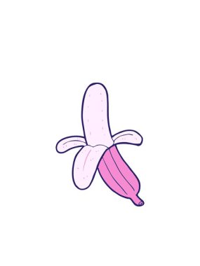 Çizgi film soyulmuş muzun yanıp sönen radyal çizgileri.