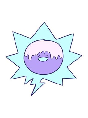 Konuşma baloncuklu çizgi film donutunun hareketli animasyonu