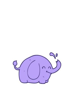 Bir fil çizgi filinin animasyonunu genişletiyor.