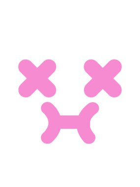 Sevimli ölü yüz simgesinin yanıp sönen radyal çizgileri