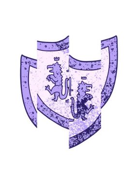 Çizgi film kraliyet kalkanının bölünen hareketi