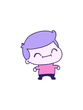 Kawaii yaşlılarının serbest çizim animasyonunun bölünme etkisi.