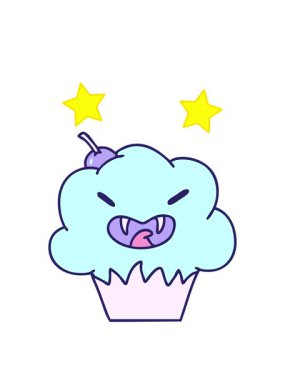 dönen yıldızların animasyonu korkunç bir cadılar bayramı vampir kekinin çizgi filmi.