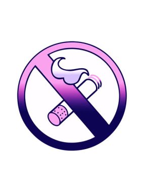 Sigara içilmeyen işaretin gölgelendirilmiş çizgi filminin neon ışık efekti canlandırması