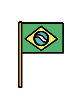 Brezilya ulusal bayrağını direkle salla ve durdur