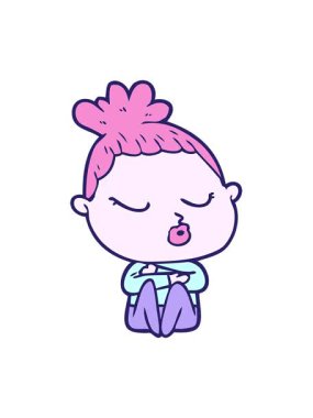 Sakin bir kadının hareketli animasyonu