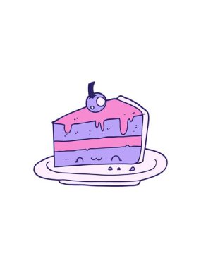 Garip çizgi film pastasının hareketli animasyonu