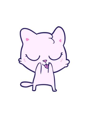 Kedi çiziminin çizgi filminin basınçlı animasyonu