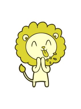 Mutlu çizgi film aslanının renk değişimi