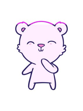 Sevimli bir kutup ayısı çizgi filminin animasyonunu canlandırın.