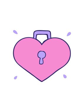 Çizgi film aşk kalbinin hareketli animasyonunu kilitle