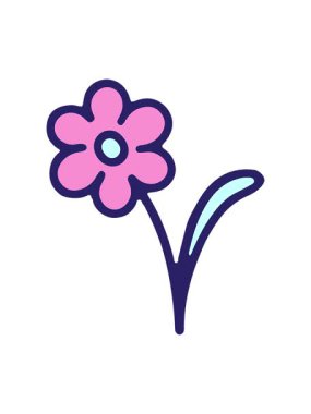 Basit çiçek tasarım elementinin basınçlı canlandırması