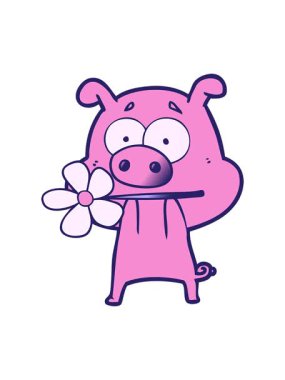 Mutlu çizgi film domuzunun ışık efekti.