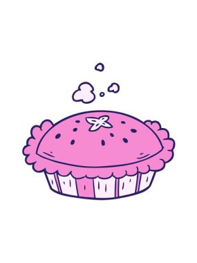 Fırından yeni çıkmış karikatür turtasının hareketli animasyonu.