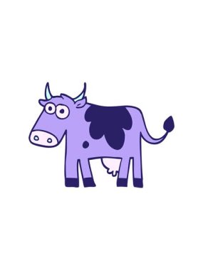 Dikkat çekici çizgi film çizgi film karalama çiftliği ineği animasyonu