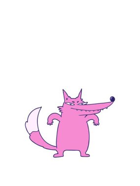 bir tilki çizgi film karakterinin animasyonunu büyütüyor