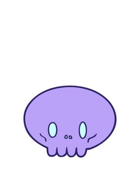 Çizgi film kafatası animasyonunu büyütüyor