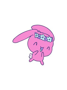 Kawaii sevimli tüylü tavşanın canlandırma efekti.