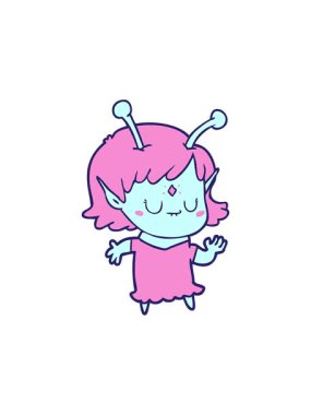 Dans eden uzaylı bir kızın canlandırma efekti.