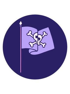 Bir korsan bayrağının titreyen hareketli dövmesel görüntüsü