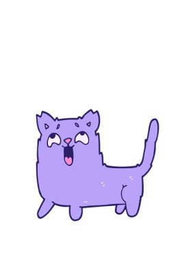 Çizgi film animasyonunu genişletiyorum. Komik kedi.