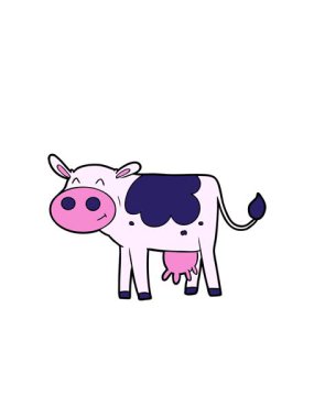 Çizgi film ineğinin yanıp sönen radyal çizgileri