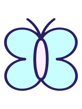 Basit, cesur, resimli kelebeğin hareketli animasyonu