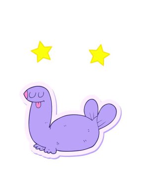 dönen yıldızlar çizgi film mührünün çıkartmasının animasyonu