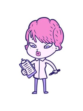 Çizgi film karakteri kadının efekt animasyonunu göster