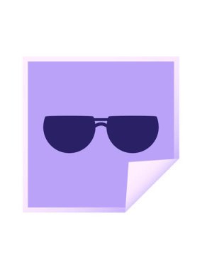 Güneş gözlüğü illüstrasyon etiketinin hareketli canlandırması