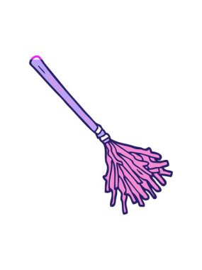 Elle çizilmiş çizgi film cadıları süpürgesinin animasyonunu çalıştır.