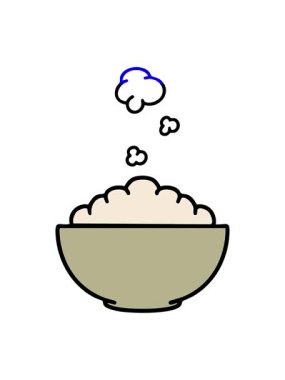 Buharda pişmiş pirincin basit bir kasede canlandırılmasını sağlayın.