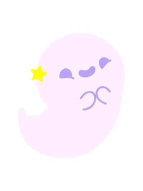 Parıldayan yıldızlar neşeli cadılar bayramı hayaletinin canlandırmasını etkiler.