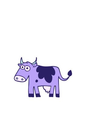 Çizgi filmlerdeki çizgi film karakteri çiftçi ineğini canlandırıyor.