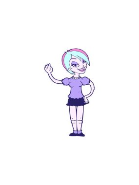 Yıldız patlaması etkisi çizgi filmdeki sallanan kadının animasyonu