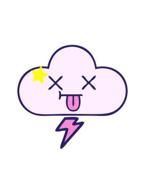 Parıldayan yıldızlar, gök gürültüsü bulutunun gölgeli çizgi filminin animasyonunu etkiler.