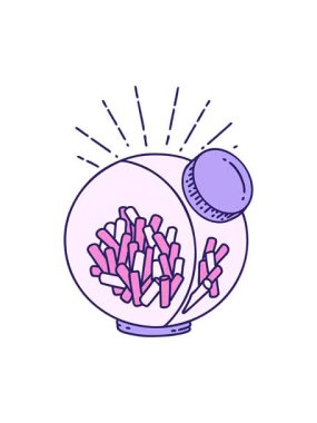 Geleneksel dövme şeklindeki şeker kavanozunun çiziminin basınçlı canlandırması