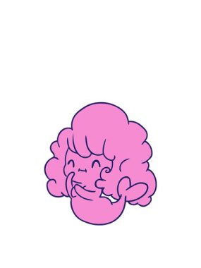 Çizgi film canlandırması Kawaii 'nin yükseliş ve yüzme animasyonu tatlı hayalet deniz kızı.